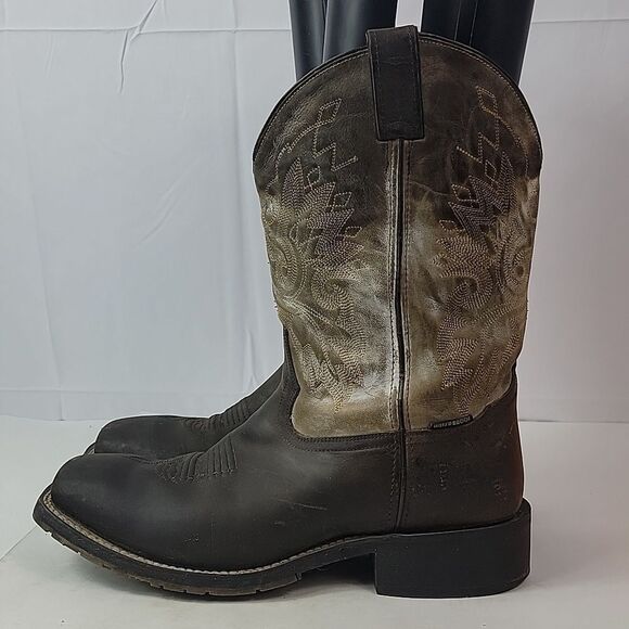 Double H Leather Square Ice Roper Cowboy Men's Boots - Picture 8 of 16